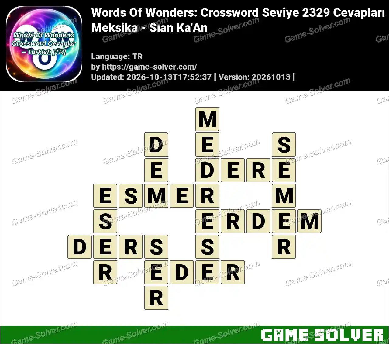 Words Of Wonders: Crossword Seviye 2329 Cevapları – Meksika – Sıan Ka’An